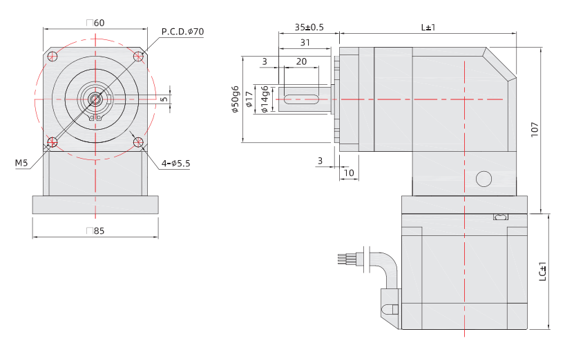 86mm行星減速機(jī)尺寸圖